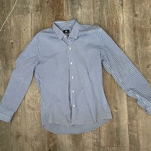 H&M Blue and White Plaid Button Down